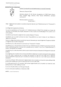 Filsdorf; 17 Dräikantonstrooss Trotzeneck règlement de circulation Straßenverengung