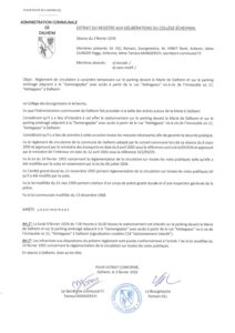 Dalheim; Gemengeplaz Baumschnitt Règlement circulation stationnement