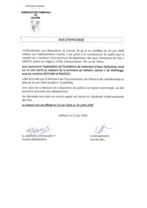 Avis au public SIDEST pour poursuivre l'exploitation de l'installation de traitement d'eaux résiduaires