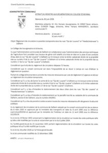 Dalheim; Op der Louerei règlement circulation Fahrbahnsperrung