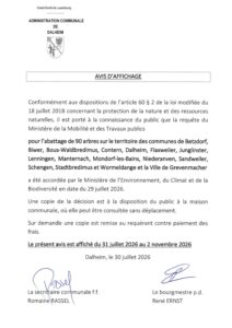 Avis d'affichage abattage 90 arbres 2026-001261
