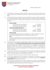 Avis prime d'encavement 2026