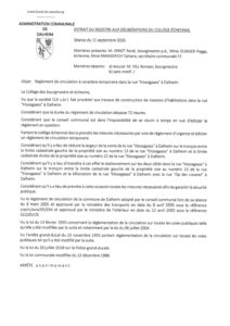 Dalheim; Kloosgaass règlement circulation Fahrbahnverengung 20260911