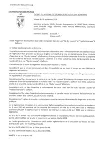 Dalheim; Op der Louerei règlement circulation route barrée 20260916