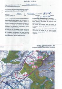 Avis au public - LOT 588 / BATTUES du 8.11.2026 et du 4.12.2026
