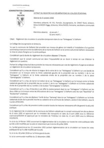 Dalheim; Kettegaass règlement circulation stationnement